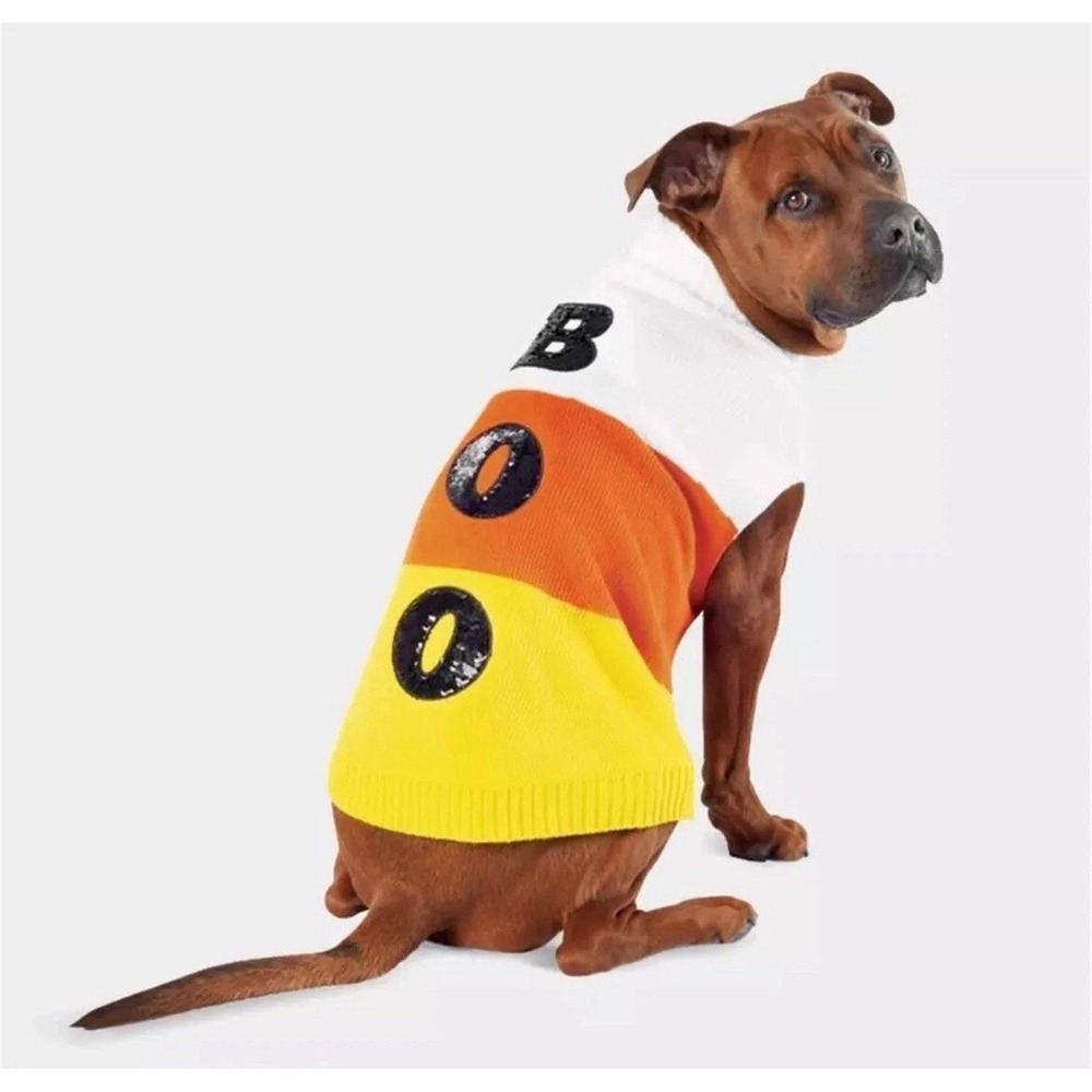 Halloween Candy Corn Boo Dog Sweater‎ Hyde & EEK! Boutique